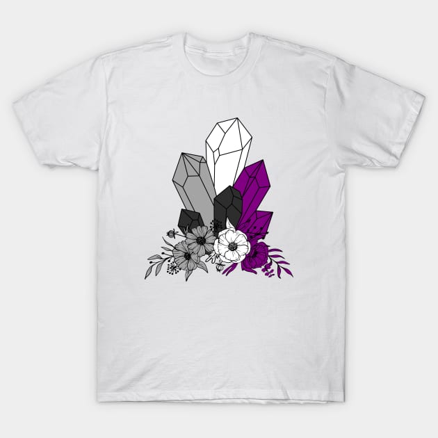 Asexual Flowery Crystals T-Shirt by Pridish